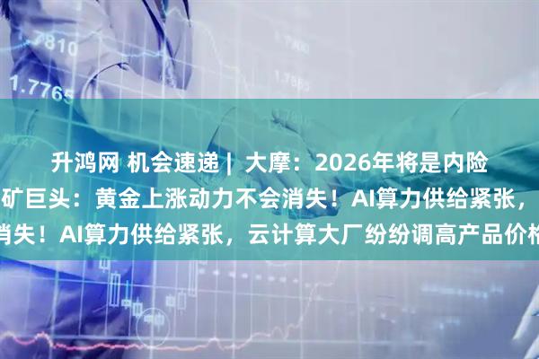 升鸿网 机会速递 |  大摩：2026年将是内险股再次跑赢大市的一年；金矿巨头：黄金上涨动力不会消失！AI算力供给紧张，云计算大厂纷纷调高产品价格
